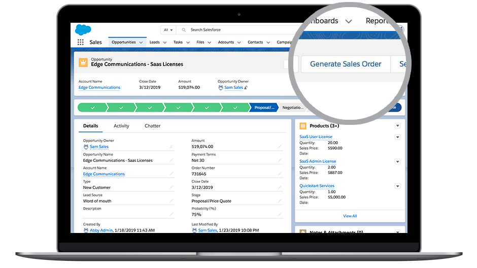 Screenshot of DocuSign Gen for Salesforce.