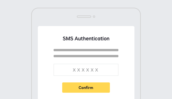 Screenshot showing SMS or call-based authentication with DocuSign Identify.
