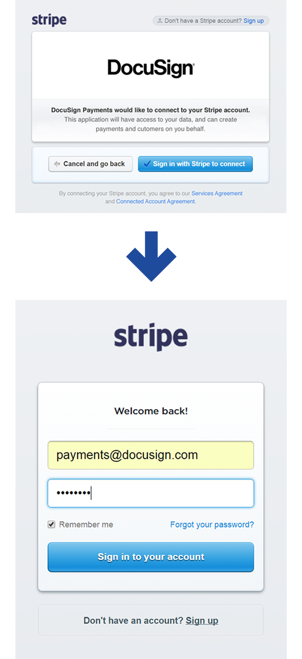 Connect to your Stripe account 